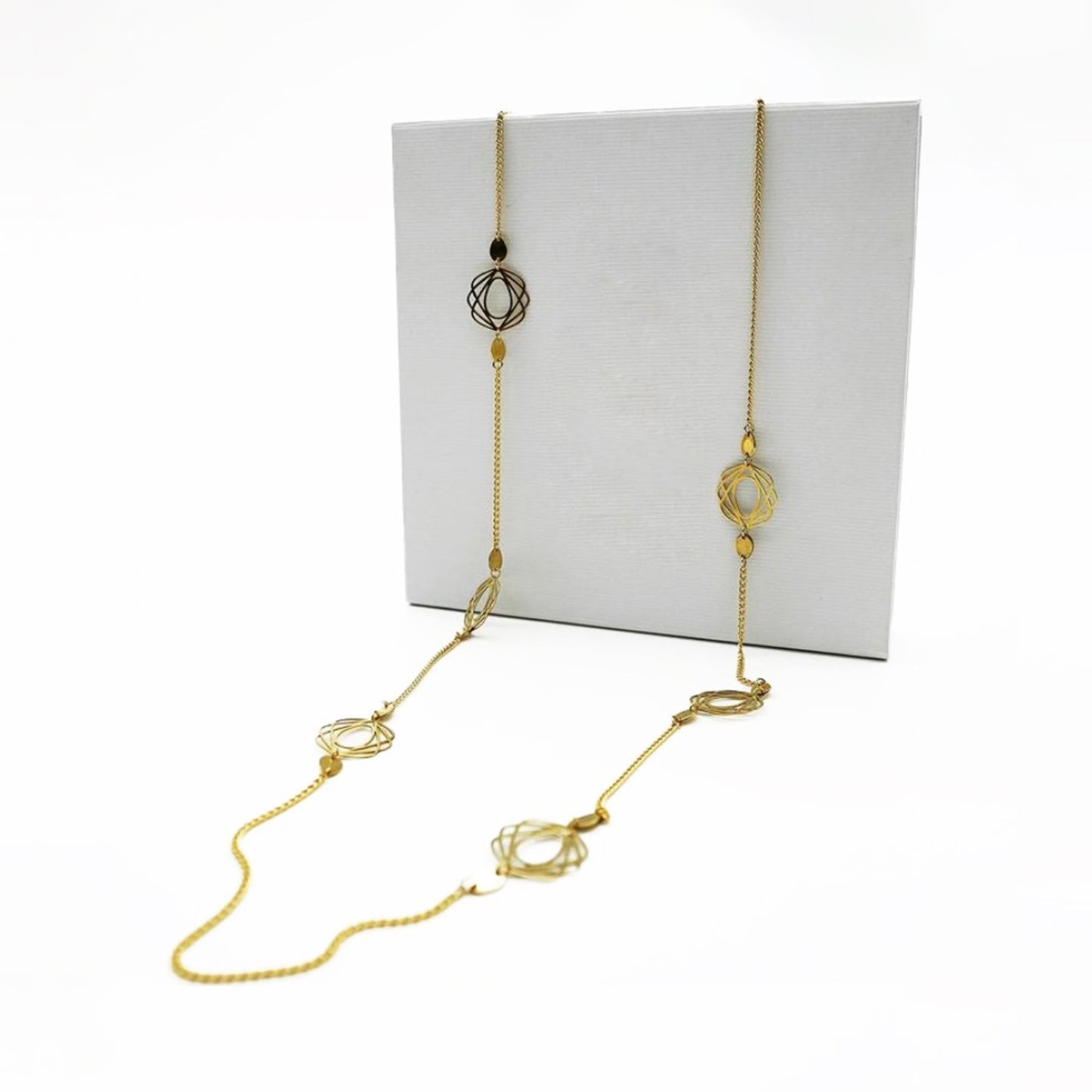 Guimard Long Necklace / silver 925, 18kt gold plated collar necklace silver 925 gold plated inspirado en el movimiento ART NOUVEAU del siglo XIX como homenaje al Arquitecto de la Opera de Paris, Hector Guimard comprende formas curvas, naturales y sensuales