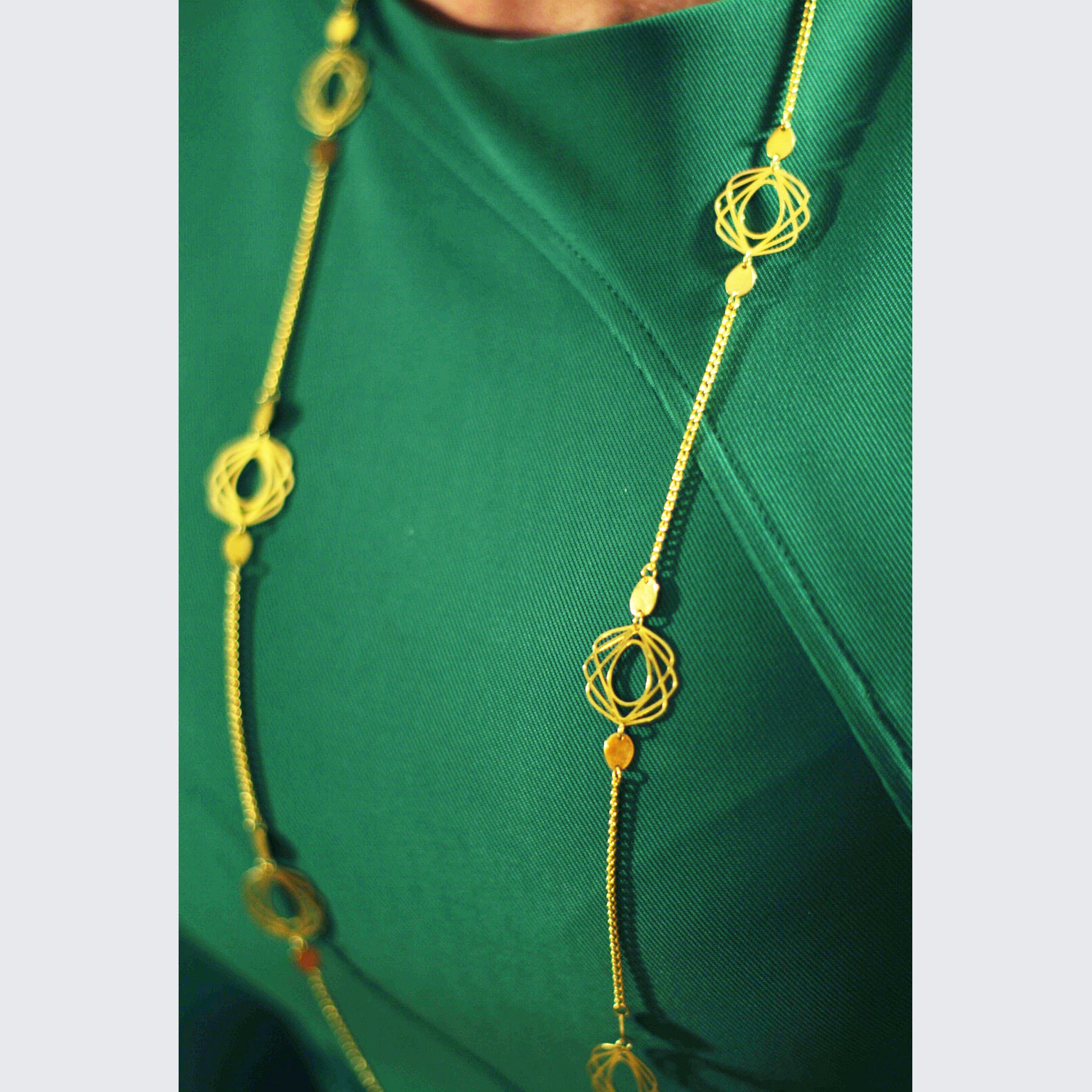 Guimard Long Necklace / silver 925, 18kt gold plated  collar necklace silver 925 gold plated inspirado en el movimiento ART NOUVEAU del siglo XIX como homenaje al Arquitecto de la Opera de Paris, Hector Guimard  comprende formas curvas, naturales y sensuales
