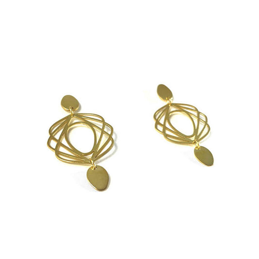 Guimard Rosace Earrings / silver 925, 18kt gold plated earrings inspirados en el movimiento ART NOUVEAU del siglo XIX como homenaje al Arquitecto de la Opera de Paris, Hector Guimard. El Art Nouveau comprende formas curvas, naturales y sensuales.